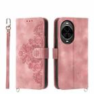 For Huawei nova 14 Skin Feel Flowers Embossed Wallet Leather Phone Case(Pink) - 1
