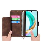 For Huawei nova 14 Skin Feel Flowers Embossed Wallet Leather Phone Case(Brown) - 3