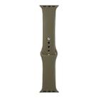 For Apple Watch Series 8&7 41mm / SE 2&6&SE&5&4 40mm / 3&2&1 38mm Silicone Watch Band, Short Section (female)(Army Green) - 1