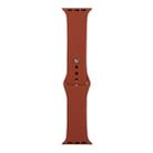 For Apple Watch Series 8&7 41mm / SE 2&6&SE&5&4 40mm / 3&2&1 38mm Silicone Watch Band, Short Section (female)(Saddle Brown) - 1