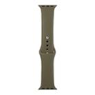 For Apple Watch Ultra 49mm / Series 8&7 45mm / SE 2&6&SE&5&4 44mm / 3&2&1 42mm Silicone Watch Band, Short Section (female)(Army Green) - 1