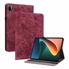 For Xiaomi Pad 5 / Pad 5 Pro Butterfly Rose Embossed Leather Smart Tablet Case(Red) - 1