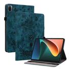 For Xiaomi Pad 5 / Pad 5 Pro Butterfly Rose Embossed Leather Smart Tablet Case(Dark Blue) - 1