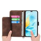 For Honor 200 Lite Global Skin-feel Flowers Embossed Wallet Leather Phone Case(Brown) - 3