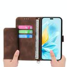 For Honor 300 Pro / 300 Ultra Skin Feel Flowers Embossed Wallet Leather Phone Case(Brown) - 3