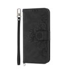 For Honor 300 Pro / 300 Ultra Skin Feel Flowers Embossed Wallet Leather Phone Case(Black) - 2