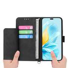 For Honor 300 Pro / 300 Ultra Skin Feel Flowers Embossed Wallet Leather Phone Case(Black) - 3