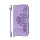 For Honor X9c Global / Magic7 Lite Skin Feel Flowers Embossed Wallet Leather Phone Case(Purple) - 2