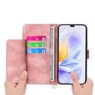 For Honor X9c Global / Magic7 Lite Skin Feel Flowers Embossed Wallet Leather Phone Case(Pink) - 3