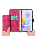 For Honor X9c Global / Magic7 Lite Skin Feel Flowers Embossed Wallet Leather Phone Case(Wine Red) - 3