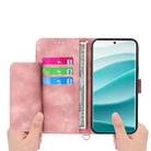 For Honor X8c 4G Skin Feel Flowers Embossed Wallet Leather Phone Case(Pink) - 3
