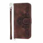 For Honor X8c 4G Skin Feel Flowers Embossed Wallet Leather Phone Case(Brown) - 2