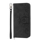 For Honor X8c 4G Skin Feel Flowers Embossed Wallet Leather Phone Case(Black) - 2