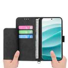 For Honor X8c 4G Skin Feel Flowers Embossed Wallet Leather Phone Case(Black) - 3