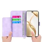 For Honor 400 Lite Skin Feel Flowers Embossed Wallet Leather Phone Case(Purple) - 3