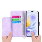 For Honor 400 Global 156.5mm Skin Feel Flowers Embossed Wallet Leather Phone Case(Purple) - 3
