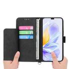 For Honor 400 Global 156.5mm Skin Feel Flowers Embossed Wallet Leather Phone Case(Black) - 3