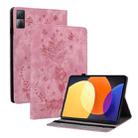 For Xiaomi Redmi Pad 10.61 Butterfly Rose Embossed Leather Tablet Case(Pink) - 1