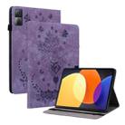 For Xiaomi Redmi Pad 10.61 Butterfly Rose Embossed Leather Tablet Case(Purple) - 1