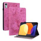 For Xiaomi Pad 5 Pro 12.4 Butterfly Rose Embossed Leather Tablet Case(Rose Red) - 1