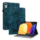 For Xiaomi Pad 5 Pro 12.4 Butterfly Rose Embossed Leather Tablet Case(Dark Blue) - 1