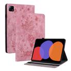 For Xiaomi Pad 6 11.2 2023 Butterfly Rose Embossed Leather Tablet Case(Pink) - 1