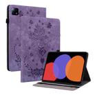 For Xiaomi Pad 6 11.2 2023 Butterfly Rose Embossed Leather Tablet Case(Purple) - 1