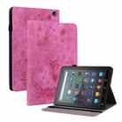 For Amazon Kindle Fire 7 2022 Butterfly Rose Embossed Leather Tablet Case(Rose Red) - 1
