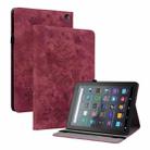 For Amazon Kindle Fire 7 2022 Butterfly Rose Embossed Leather Tablet Case(Red) - 1