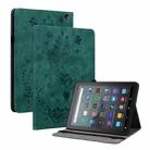 For Amazon Kindle Fire 7 2022 Butterfly Rose Embossed Leather Tablet Case(Green) - 1