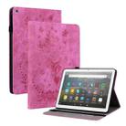 For Amazon Kindle Fire HD8 2018 / 2017 Butterfly Rose Embossed Leather Tablet Case(Rose Red) - 1