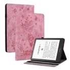 For Amazon Kindle Paperwhite 5 Butterfly Rose Embossed Leather Smart Tablet Case(Pink) - 1