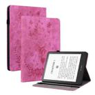 For Amazon Kindle Paperwhite 5 Butterfly Rose Embossed Leather Smart Tablet Case(Rose Red) - 1