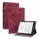 For Amazon Kindle Paperwhite 5 Butterfly Rose Embossed Leather Smart Tablet Case(Red) - 1