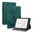 For Amazon Kindle Paperwhite 5 Butterfly Rose Embossed Leather Smart Tablet Case(Green) - 1