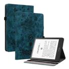 For Amazon Kindle Paperwhite 5 Butterfly Rose Embossed Leather Smart Tablet Case(Dark Blue) - 1