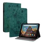 For Amazon Kindle Fire HD10 2019 / 2017 Butterfly Rose Embossed Leather Smart Tablet Case(Green) - 1