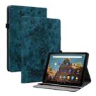 For Amazon Kindle Fire HD10 2019 / 2017 Butterfly Rose Embossed Leather Smart Tablet Case(Dark Blue) - 1