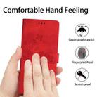 For iPhone 14 Pro Flower Embossing Pattern Leather Phone Case(Red) - 7