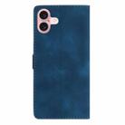 For iPhone 16 Flower Butterfly Embossing Pattern Leather Phone Case(Blue) - 3