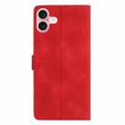 For iPhone 16 Flower Butterfly Embossing Pattern Leather Phone Case(Red) - 3