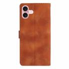 For iPhone 16 Flower Butterfly Embossing Pattern Leather Phone Case(Brown) - 3