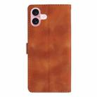 For iPhone 16 Plus Flower Butterfly Embossing Pattern Leather Phone Case(Brown) - 3