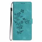 For iPhone 16 Plus Flower Butterfly Embossing Pattern Leather Phone Case(Sky Blue) - 2