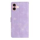 For iPhone 16 Plus Flower Butterfly Embossing Pattern Leather Phone Case(Purple) - 3