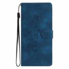 For iPhone 16 Pro Max Flower Butterfly Embossing Pattern Leather Phone Case(Blue) - 2