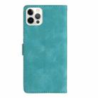 For iPhone 16 Pro Max Flower Butterfly Embossing Pattern Leather Phone Case(Sky Blue) - 3