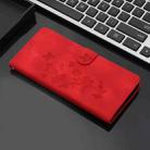For iPhone 17 Flower Butterfly Embossing Pattern Leather Phone Case(Red) - 3