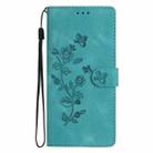 For iPhone 17 Flower Butterfly Embossing Pattern Leather Phone Case(Sky Blue) - 2