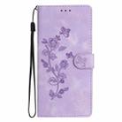 For iPhone 17 Flower Butterfly Embossing Pattern Leather Phone Case(Purple) - 2